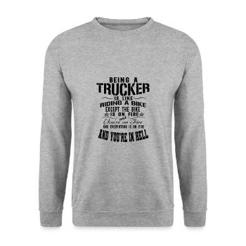 Camionneur, camionneur, camionneur - Sweat-shirt Unisexe - gris chiné - Devant - Alina (178cm) & Michal (187cm)