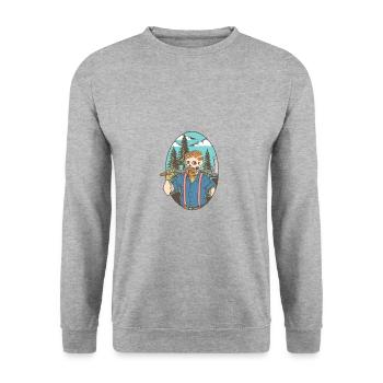 Bearded Skull Lumberjack Forest Tshirt - Unisex Sweatshirt - salt & pepper - Front - Alina (178cm) & Michal (187cm)