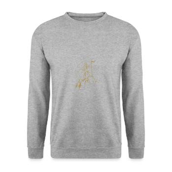 Summit hiking mountain T-shirt - Unisex Sweatshirt - salt & pepper - Front - Alina (178cm) & Michal (187cm)
