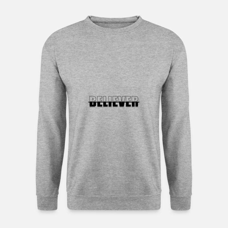 Der Glaubende, Christlich, Kirche - Unisex Pullover - Weißgrau meliert