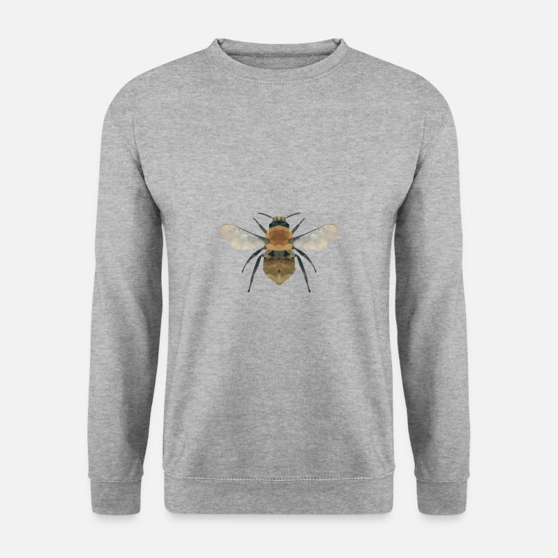 Bee, wasp, bumblebee polygon geometric - Unisex Sweatshirt - salt & pepper