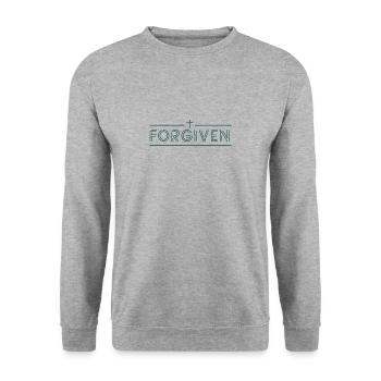 Forgive, Easter, Christian - Unisex Sweatshirt - salt & pepper - Front - Alina (178cm) & Michal (187cm)