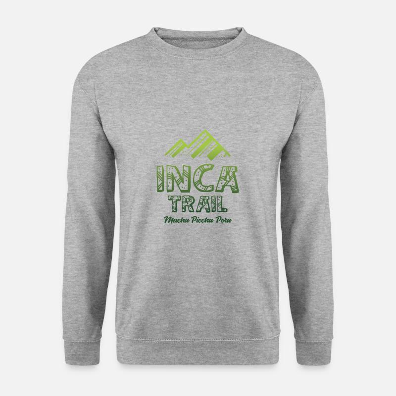 Inca Pfad - Machu Picchu - Peru - Unisex Pullover - Weißgrau meliert