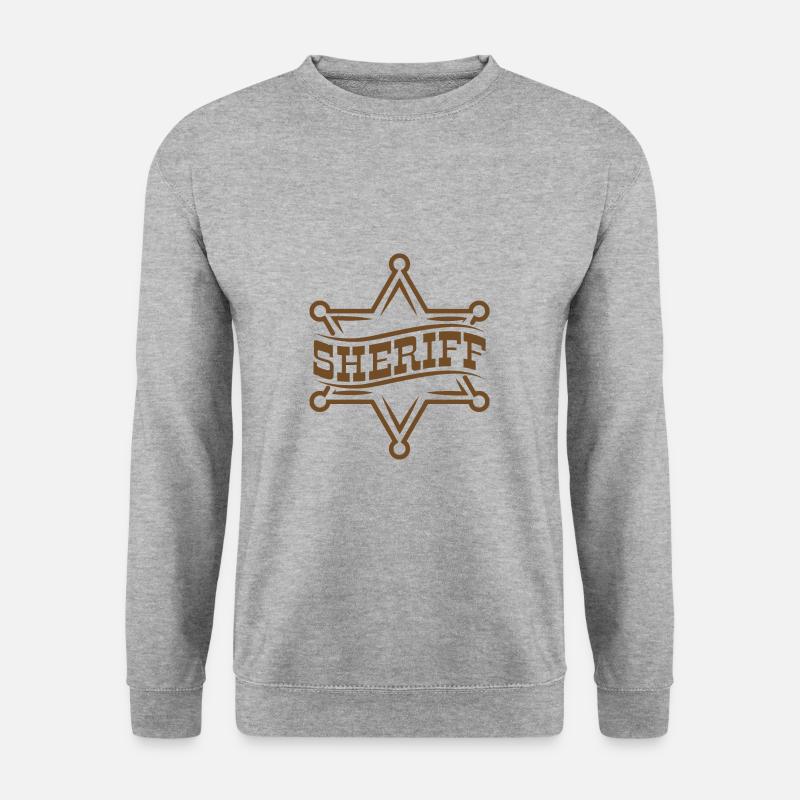 Sheriff Stern - Unisex Pullover - Weißgrau meliert