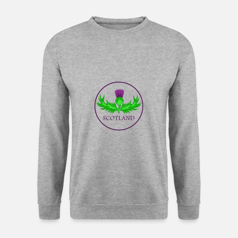 Schottland Distel Nationalblume - Unisex Pullover - Weißgrau meliert