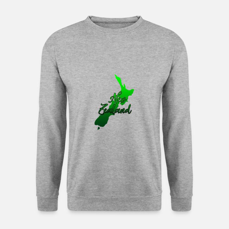 Neuseeland Welt - Unisex Pullover - Weißgrau meliert