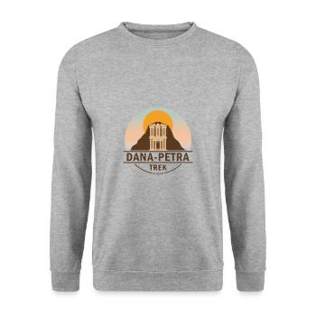 Dana to Petra Trek - Jordanie - Sweat-shirt Unisexe - gris chiné - Devant - Alina (178cm) & Michal (187cm)