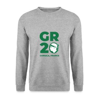 GR 20 Long Distance Hiking - Corsica, France - Unisex Sweatshirt - salt & pepper - Front - Alina (178cm) & Michal (187cm)