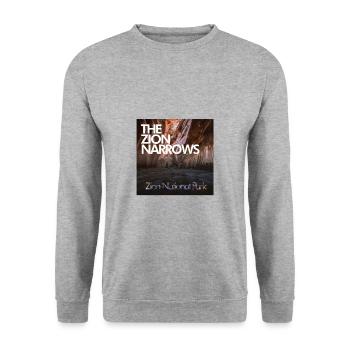 The Zion Narrows - National Park USA - Unisex Pullover - Weißgrau meliert - Vorne - Alina (178cm) & Michal (187cm)
