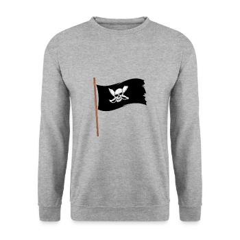 Pirate flag - Unisex Sweatshirt - salt & pepper - Front - Alina (178cm) & Michal (187cm)