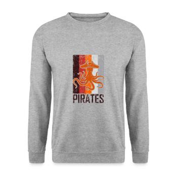 Pirate Kraken - Sweat-shirt Unisexe - gris chiné - Devant - Alina (178cm) & Michal (187cm)