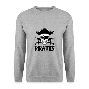pirates - Sweat-shirt Unisexe - gris chiné - Devant - Alina (178cm) & Michal (187cm)