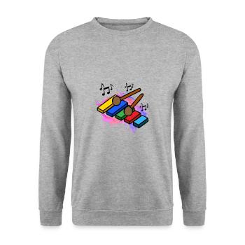 Xylophone Colorful drums music - Unisex Sweatshirt - salt & pepper - Front - Alina (178cm) & Michal (187cm)