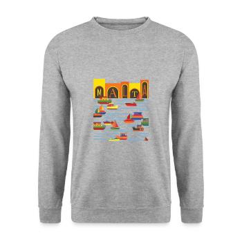 Île de Malte - Sweat-shirt Unisexe - gris chiné - Devant - Alina (178cm) & Michal (187cm)