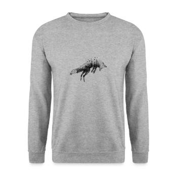 Renard et forêt - Sweat-shirt Unisexe - gris chiné - Devant - Alina (178cm) & Michal (187cm)