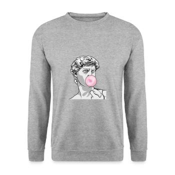 Cool wie Marmor - Unisex Pullover - Weißgrau meliert - Vorne - Alina (178cm) & Michal (187cm)