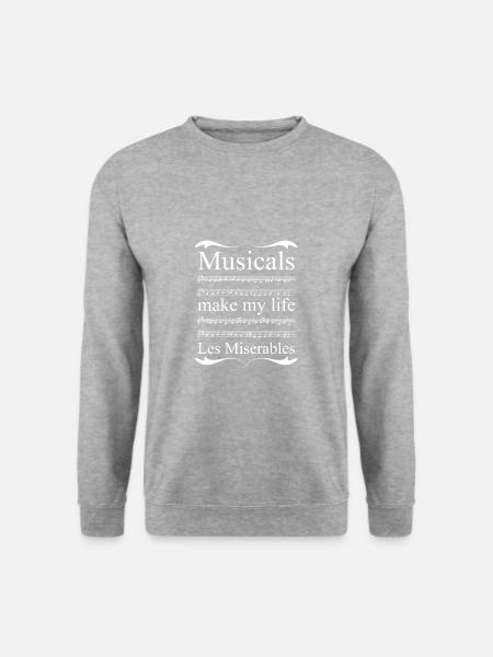 Musicals make my life Les Miserables - Unisex Pullover - Weißgrau meliert