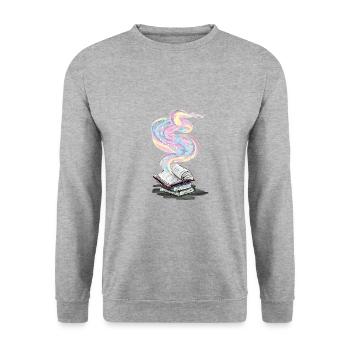 Magic books - reading, book - Unisex Sweatshirt - salt & pepper - Front - Alina (178cm) & Michal (187cm)