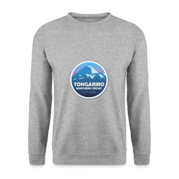 Tongariro Northern Circuit - Neuseeland - Unisex Pullover - Weißgrau meliert - Vorne - Alina (178cm) & Michal (187cm)