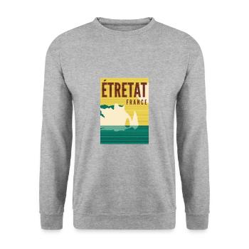 Etretat - Frankreich - Unisex Pullover - Weißgrau meliert - Vorne - Alina (178cm) & Michal (187cm)
