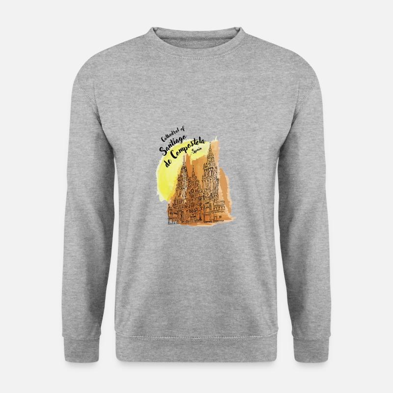 Cathédrale de Saint Jacques de Compostelle - Espagne - Sweat-shirt Unisexe - gris chiné