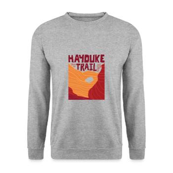 Hayduke Trail - Utah to Arizona - Unisex Pullover - Weißgrau meliert - Vorne - Alina (178cm) & Michal (187cm)