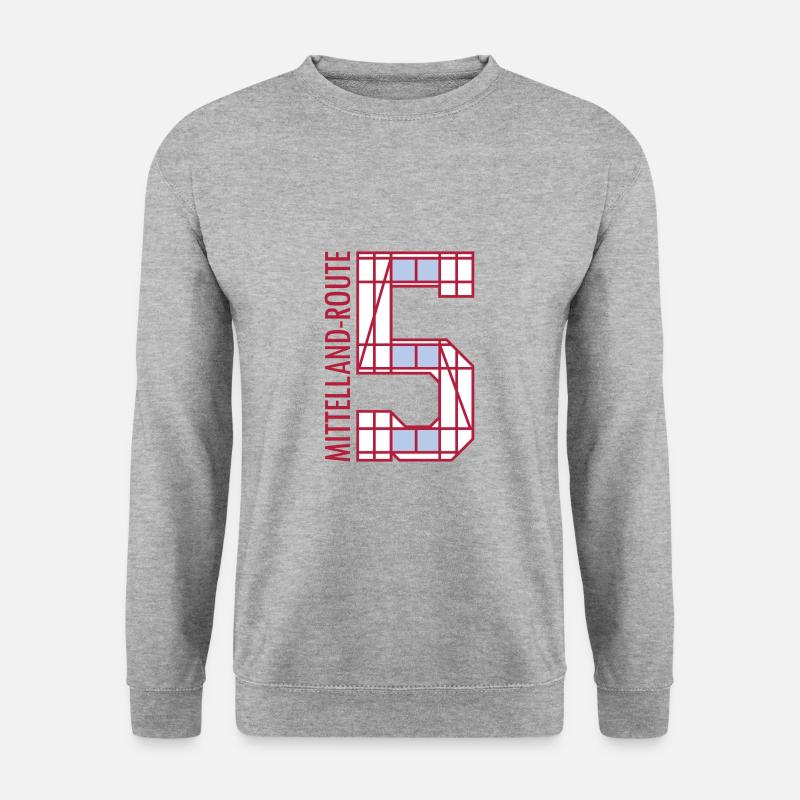 Mittelland-Route - Schweiz - Unisex Pullover - Weißgrau meliert