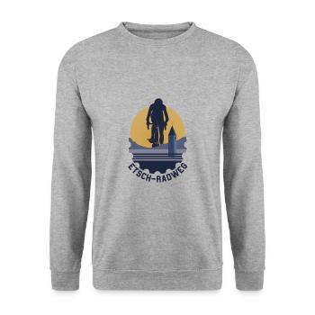 Adige bike path - Unisex Sweatshirt - salt & pepper - Front - Alina (178cm) & Michal (187cm)