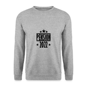 Pension 2022 - Unisex Pullover - Weißgrau meliert - Vorne - Alina (178cm) & Michal (187cm)