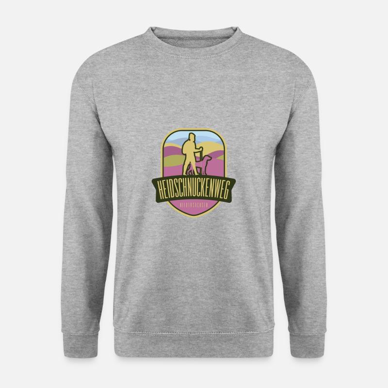 Heidschnuckenweg - Niedersachsen - Unisex Pullover - Weißgrau meliert