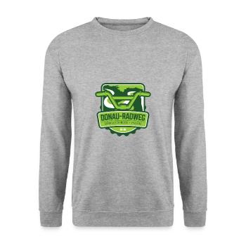 Donau-Radweg - Donaueschingen - Passau - Unisex Pullover - Weißgrau meliert - Vorne - Alina (178cm) & Michal (187cm)