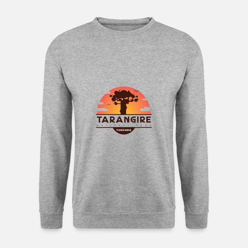 Tarangire-Nationalpark - Tansania - Unisex Pullover - Weißgrau meliert