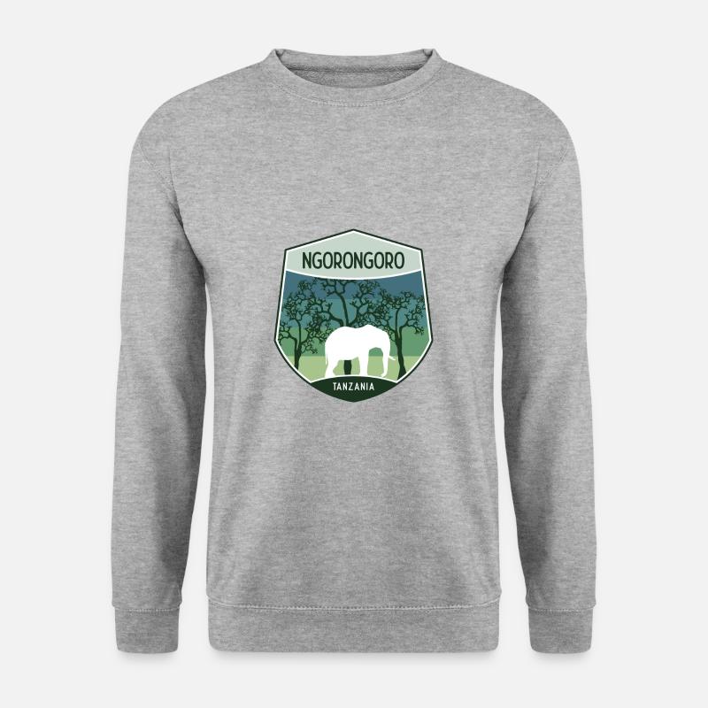 Ngorongoro - Tansania - Unisex Pullover - Weißgrau meliert