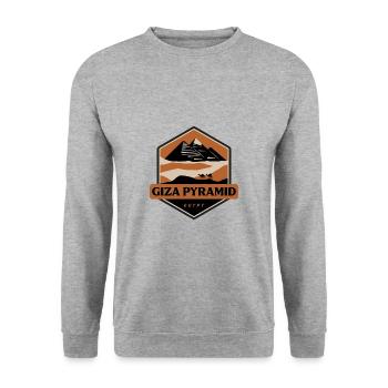 Pyramide von Gizeh - Ägypten - Unisex Pullover - Weißgrau meliert - Vorne - Alina (178cm) & Michal (187cm)
