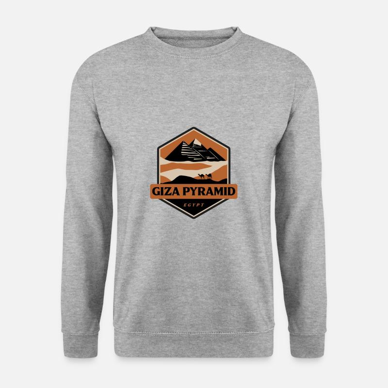 Pyramide von Gizeh - Ägypten - Unisex Pullover - Weißgrau meliert