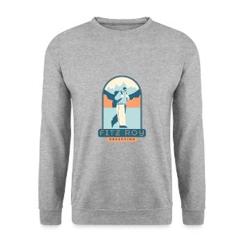 Fitz Roy Trek – Argentinien - Unisex Pullover - Weißgrau meliert - Vorne - Alina (178cm) & Michal (187cm)