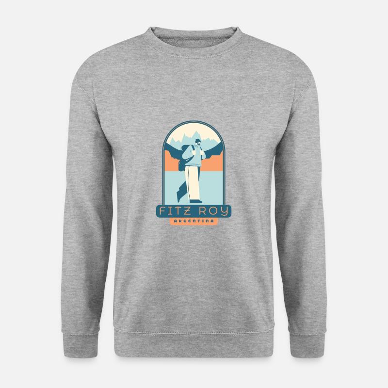 Fitz Roy Trek – Argentinien - Unisex Pullover - Weißgrau meliert