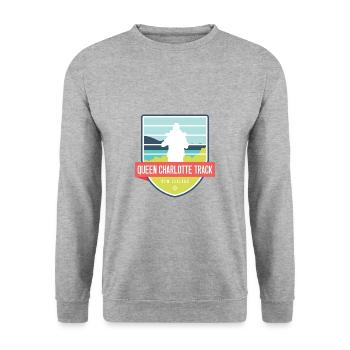 Queen Charlotte Wanderweg - Neuseeland - Unisex Pullover - Weißgrau meliert - Vorne - Alina (178cm) & Michal (187cm)