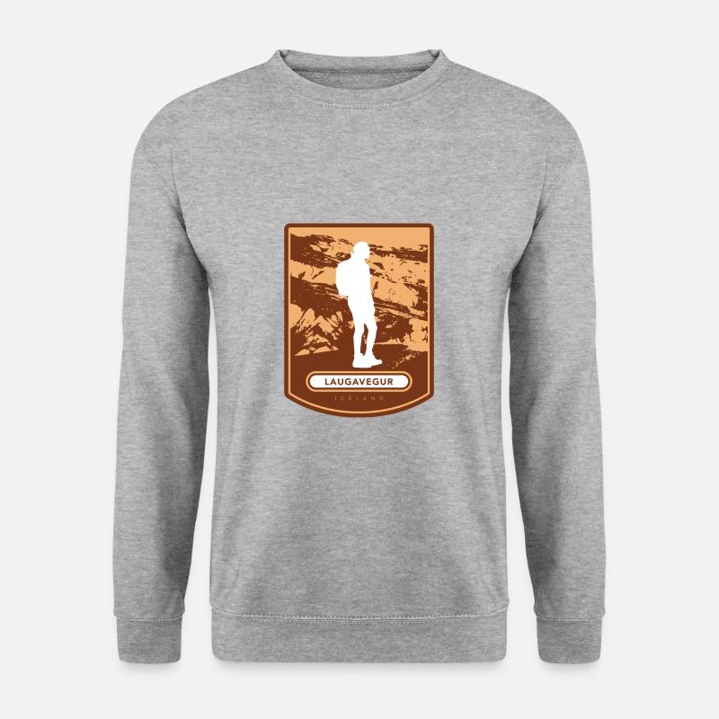 Laugavegur - Island - Unisex Pullover - Weißgrau meliert