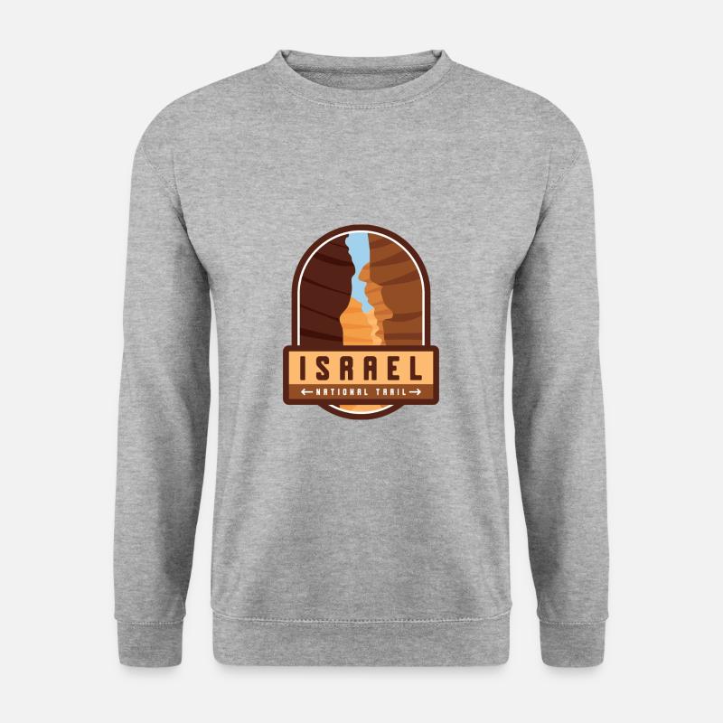 Israel National Trail - Unisex Pullover - Weißgrau meliert