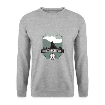 Rätikon Höhenweg - Unisex Pullover - Weißgrau meliert - Vorne - Alina (178cm) & Michal (187cm)