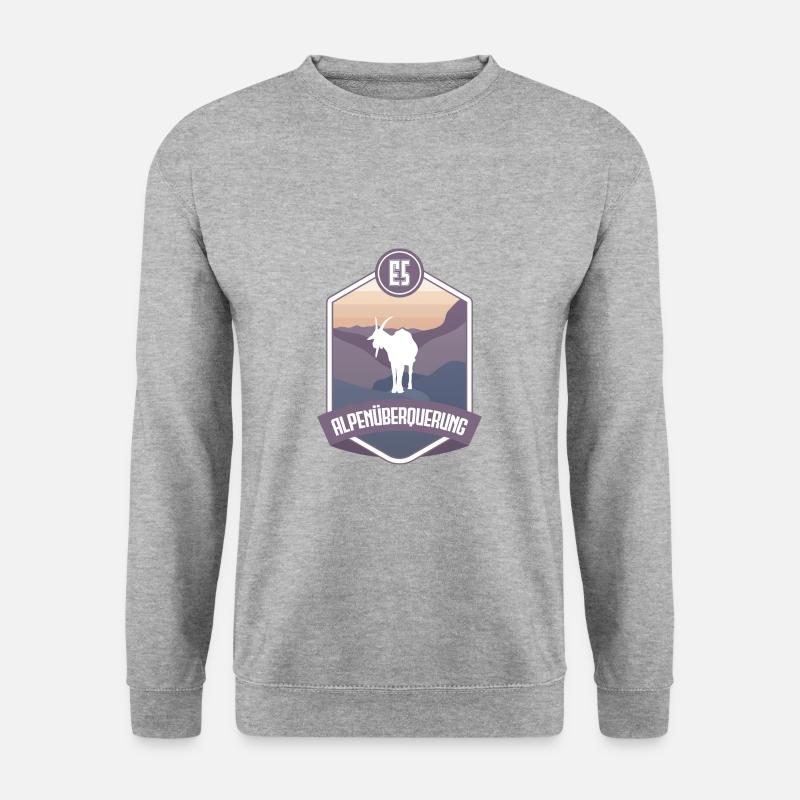 E5 - Alpine Crossing - Unisex Pullover - Weißgrau meliert