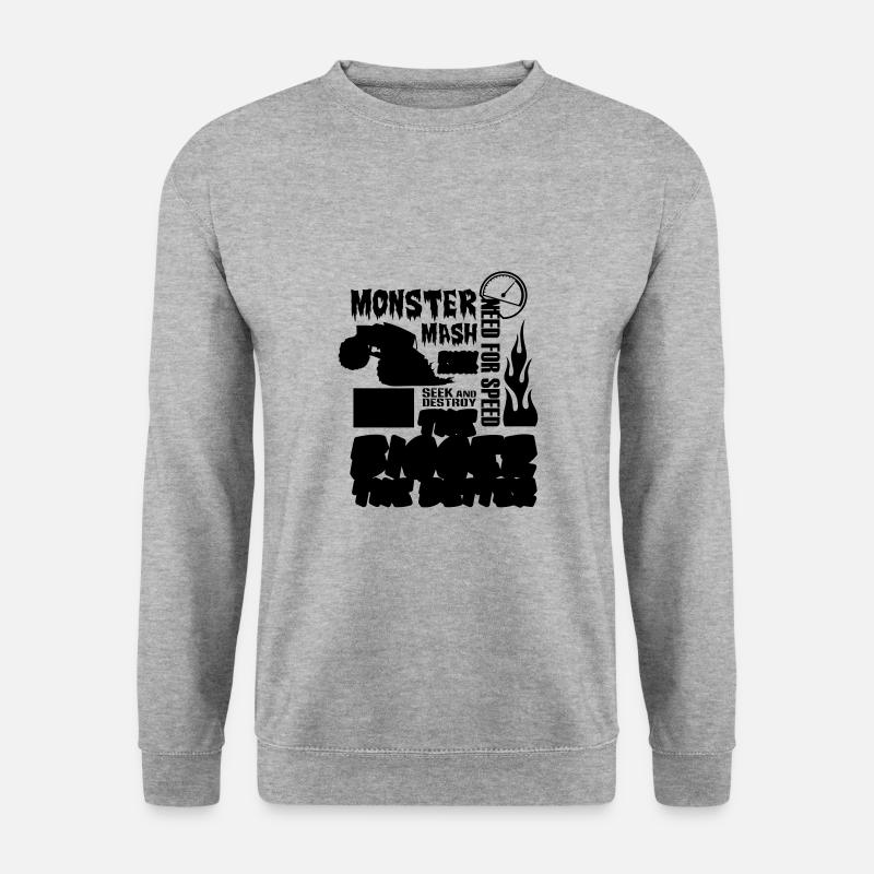 Monstertruck - Unisex Pullover - Weißgrau meliert