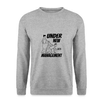 Under New Management - Unisex Pullover - Weißgrau meliert - Vorne - Alina (178cm) & Michal (187cm)