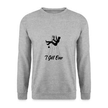 I Got One Braut - Unisex Pullover - Weißgrau meliert - Vorne - Alina (178cm) & Michal (187cm)