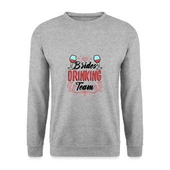 Équipe de beuverie de mariées - Sweat-shirt Unisexe - gris chiné - Devant - Alina (178cm) & Michal (187cm)