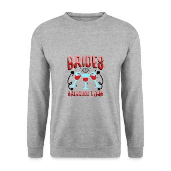 Équipe de beuverie de mariées - Sweat-shirt Unisexe - gris chiné - Devant - Alina (178cm) & Michal (187cm)