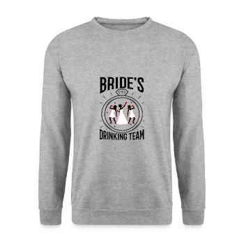 Équipe de beuverie de mariées - Sweat-shirt Unisexe - gris chiné - Devant - Alina (178cm) & Michal (187cm)