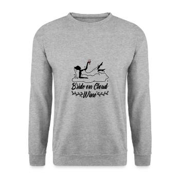 Bride on cloud wine - Unisex Pullover - Weißgrau meliert - Vorne - Alina (178cm) & Michal (187cm)