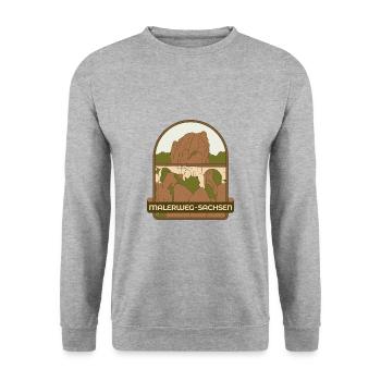 Malerweg - Saxony - Unisex Sweatshirt - salt & pepper - Front - Alina (178cm) & Michal (187cm)